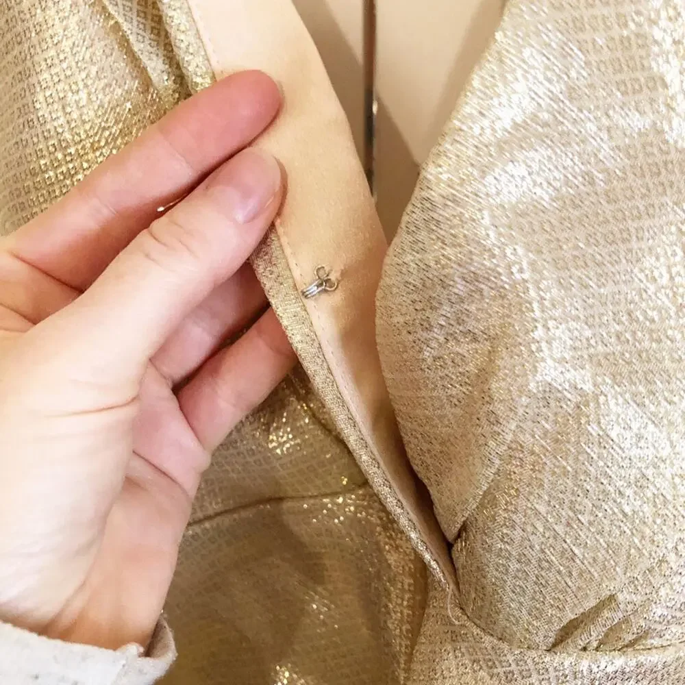 Alice McCall Astral Plane Metallic Gold Ruffle Mini Dress - Picture 7 of 12